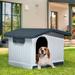 Archie & Oscar™ Cirencester Plastic Igloo Style Dog House Plastic House in Gray | 24.2 H x 34.6 W x 29.1 D in | Wayfair