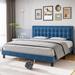 House of Hampton® Fiorindo Solid Wood Platform Bed Wood in Blue | 45.5 H x 79.3 W x 84.3 D in | Wayfair 429A2A92928C4F8DB89A318D830FBDD4