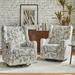 Gastone transitional Floral Fabric Nursery Recliner with Curved Arms by HULALA HOME(Set of 2)