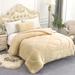 Kids Comforter Sherpa Set Twin Size with Pillow Sham Solid Cream