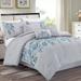 Embroidery Comforter Set 7 Alternative CalKing Arctic Ice