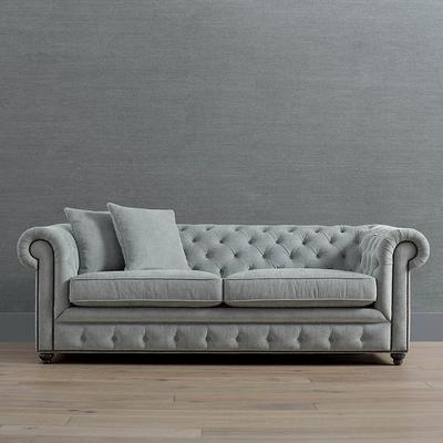 Logan Chesterfield Sofa - Fog Friendly InsideOut Performance, Grand 95" - Frontgate
