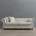 Logan Chesterfield Queen Sleeper Sofa - Parchment InsideOut Performance Fabric Friendly Fabric - Frontgate