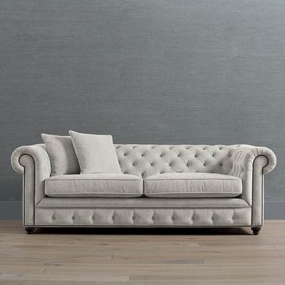 Logan Chesterfield Queen Sleeper Sofa - Coconut Gowan InsideOut Performance - Frontgate