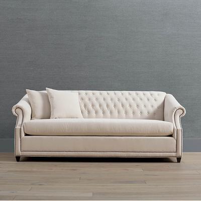Farah Queen Sleeper Sofa - Fawn Oslo Performance Leather - Frontgate