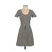 Madewell Casual Dress - Mini: Black Stripes Dresses - Women's Size 0