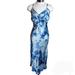 American Eagle Outfitters Dresses | American Eagle Blue Tie-Dye Satin Slip Midi Dress Size Xs | Color: Blue | Size: Xs