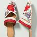 Anthropologie Shoes | Bnib Anthropologie Paz Floral Embroidered Slides | Color: Red/White | Size: 10