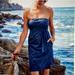 Athleta Dresses | Athleta Anywhere Strapless Printed Dress Nwt | Color: Blue | Size: 12