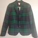 J. Crew Jackets & Coats | Jcrew Plaid Blazer Size 00 | Color: Black/Green | Size: 00