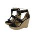 Michael Kors Shoes | Michael Kors Black Leather Finley Wedge Sandal | Color: Black | Size: 10
