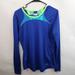 Nike Tops | Nike Dri Fit Blue Mesh Running Long Sleeve Activewear Top Size Medium | Color: Blue | Size: M