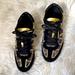 Michael Kors Shoes | Michael Kors Women's Mk Monogram Lace Up Shoes Sneakers Size 7.5 Black & Gold | Color: Black | Size: 7.5