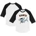 Toddler Tiny Turnip White/Black San Francisco Giants Shark 3/4-Sleeve Raglan T-Shirt