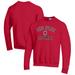 Men's Champion Scarlet Ohio State Buckeyes Alumni Logo Arch Pullover Sweatshirt