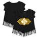 Girls Youth Tiny Turnip Black Pittsburgh Pirates Prism Arrows Fringe T-Shirt