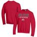 Men's Champion Scarlet Ohio State Buckeyes Lacrosse Stack Pullover Sweatshirt