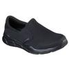 Slip-On Sneaker SKECHERS "Equalizer", Herren, Gr. 48,5, schwarz, Textil, Lederimitat, unifarben, sportlich, Schuhe, Slipper, Freizeitschuh mit Air Cooled Memory Foam Ausstattung