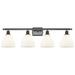 Bristol Glass 4 Light 38" Bath Light - Matte Black - Matte White Shade