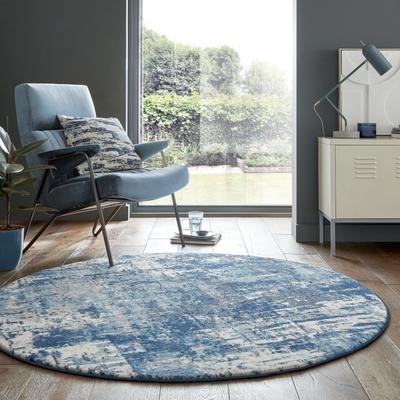 Teppich FLAIR RUGS "Wonderlust", blau, H:10mm Ø:160cm, Kunstfaser, Teppiche Image