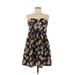 American Eagle Outfitters Casual Dress - A-Line: Black Floral Dresses - Women's Size 8