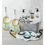 White Tea Spa Basket With Wine, Family Item Spa Beauty Spa Beauty Sets, Gifts by Harry & David