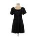 Kensie Cocktail Dress - A-Line Scoop Neck Short sleeves: Black Print Dresses - Women's Size 6