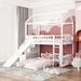 Twin Over Twin House Bunk Bed with 2 Drawers and Slide for Kids, Bedroom, Wood Floor Bunkbed Frame with Roof and Guardrail