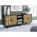Signature Design by Ashley Bellwick Brown/Natural Accent Cabinet - 80"W x 16"D x 28"H