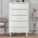 Modern Bedroom 5-Drawer Chest with Solid Wood Legs