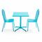 Ensemble table carrée de jardin inclinable et 2 chaises bistrot bleu