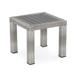 Max 20 Inch Outdoor Side Table Gray Faux Wood Frame Woven Resin Wicker- Saltoro Sherpi