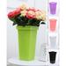 Plastic Flower Vase Tall Planters Flower Pot Patio Deck Indoor Outdoor Garden Tree Planters - 13.4 InchH White