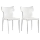 Assembled Dining Chairs Set of 2 Leather Upholstered Mid Century Wingback Kitchen Dining Room Chairs