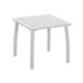 Outdoor Side Table Patio Square End Table with Tempered Glass Top Aluminum Frame for Garden Backyard Balcony White