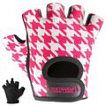 Contraband Pink Label 5257 Womens Design Series Houndstooth Print Lifting Gloves (Pair) - Lightweight Vegan Medium Padded Microfiber Amara Leather w/Griplock Silicone (Pink/White Medium)