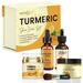 DERMAXGEN Turmeric + 30% Vitamin C Face Glow Boosting Moisturizer Serum Oil & Mask Jar with Brush Skin Repairing Hydrating & Anti-Aging Facial Turmeric Set - Normal Dry & Oily Skin (Set Of 4)