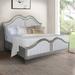 CDecor Home Furnishings Katerina Ivory & Silver Oak Platform Bed Wood & /Upholstered/Polyester in Brown/Gray | 64.75 H x 70 W x 88.75 D in | Wayfair