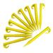 10 Pieces Lightweight Tent Stakes Tarp Pegs Ground Nails Rust- Wind Snow and Ground Anchoring Pegs for Camping Canopy Accessories Yellow