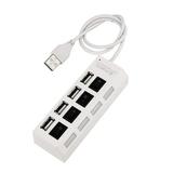 CXDa 4 Ports USB 2.0 High Speed Power ON/OFF Switch Hub Adapter for Computer Laptop