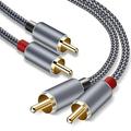 RCA Stereo Cable [6Ft/1.8M Dual Shielded Gold-Plated] 2RCA Male to 2RCA Male Stereo Audio Cable for Home Theater