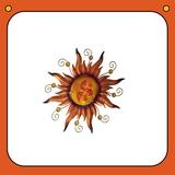 Bungalow Rose Sun Face Wall Décor, Metal in Orange/Yellow | 14.25 H x 14.25 W x 0.1 D in | Wayfair 46D84B352E74404CBCC613415A660FAF