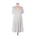 Everly Casual Dress - A-Line: Gray Solid Dresses - Women's Size Medium