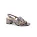 Wide Width Women's Luna Sandal by Trotters in Pewter Metallic (Size 11 W)