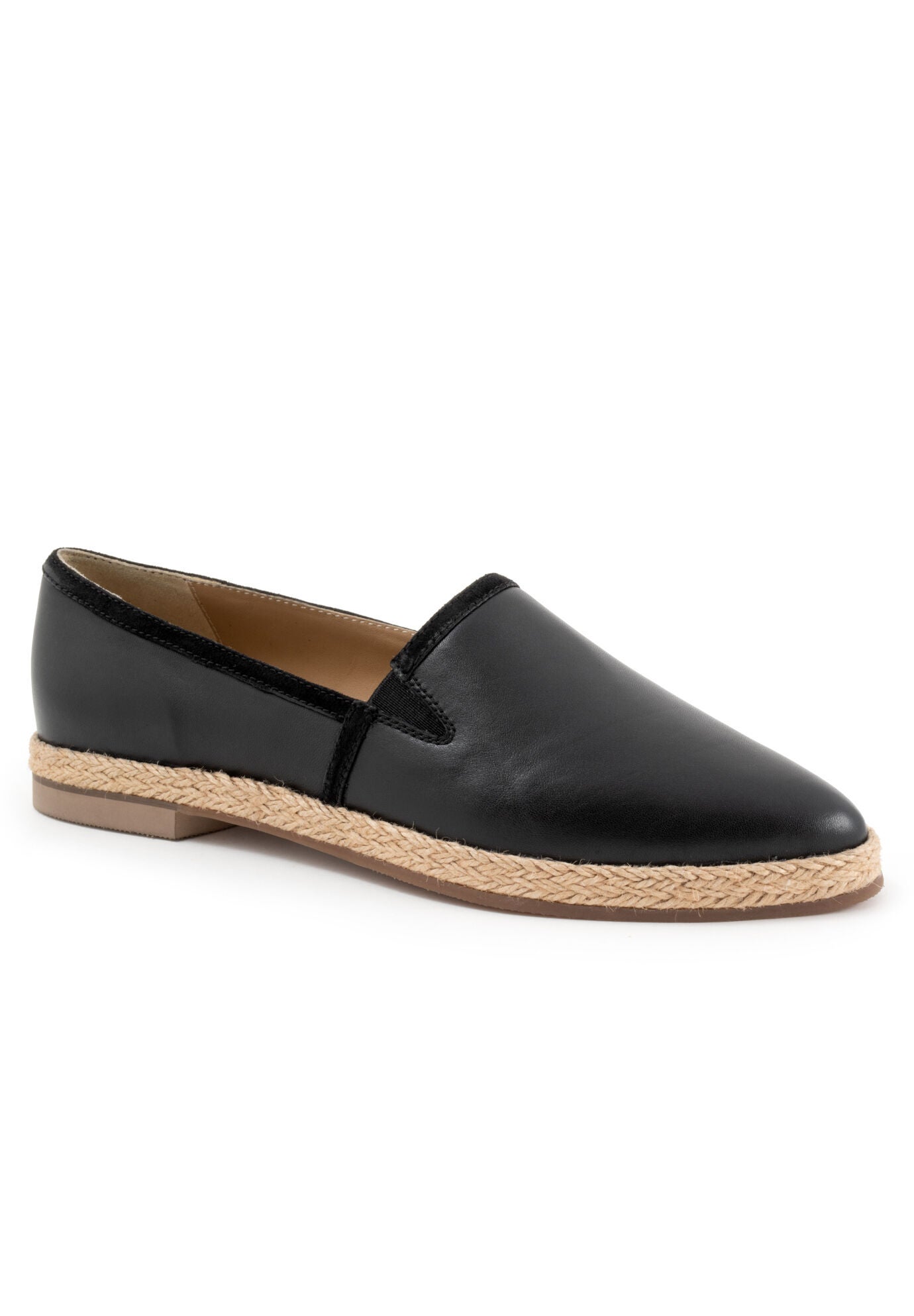 Wide Width Women's Estelle Flat by Trotters in Black (Size 11 W)