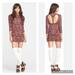 Free People Dresses | Free People Boho Cut-Out Back Berry Combo Body-Con Mini Dress Sp | Color: Brown/Purple | Size: Sp