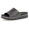 Pantolette GABOR, Damen, Gr. 37, schwarz, Nappaleder, klassisch, Schuhe, Plateau, Sommerschuh, Schlappen in Komfortschuhweite G (=weit)