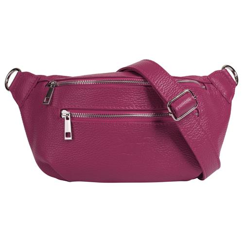 Gürteltasche SAMANTHA LOOK Gr. B/H/T: 27 cm x 16 cm x 5 cm onesize, pink Damen Taschen Gürteltaschen echt Leder, Made in Italy