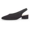 Slingpumps GABOR, Damen, Gr. 39, schwarz, Ziegenveloursleder, unifarben, elegant, Schuhe, Blockabsatz, Abendschuh, Sommerschuh mit elastischem Riemchen