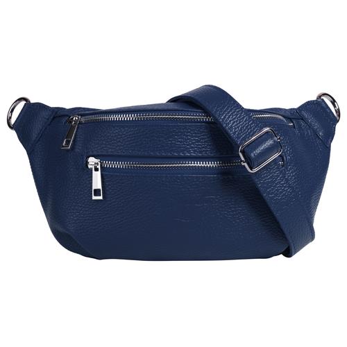Gürteltasche SAMANTHA LOOK Gr. B/H/T: 27 cm x 16 cm x 5 cm onesize, blau Damen Taschen Gürteltaschen echt Leder, Made in Italy